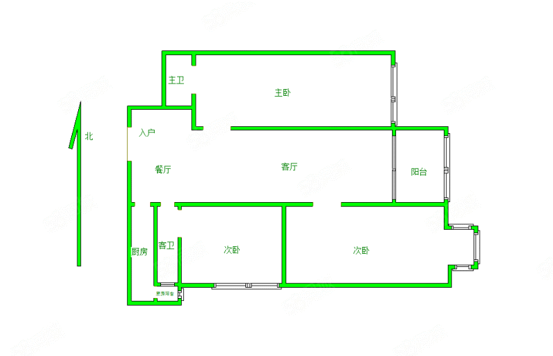 万科翡翠一期3室2厅2卫116.02㎡南150万