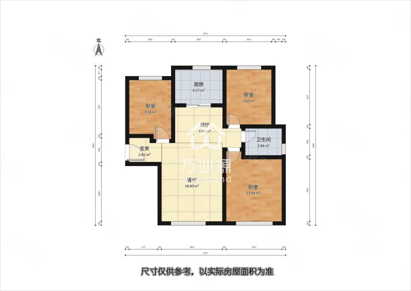 贻成学府壹号3室1厅1卫100.36㎡南北183万