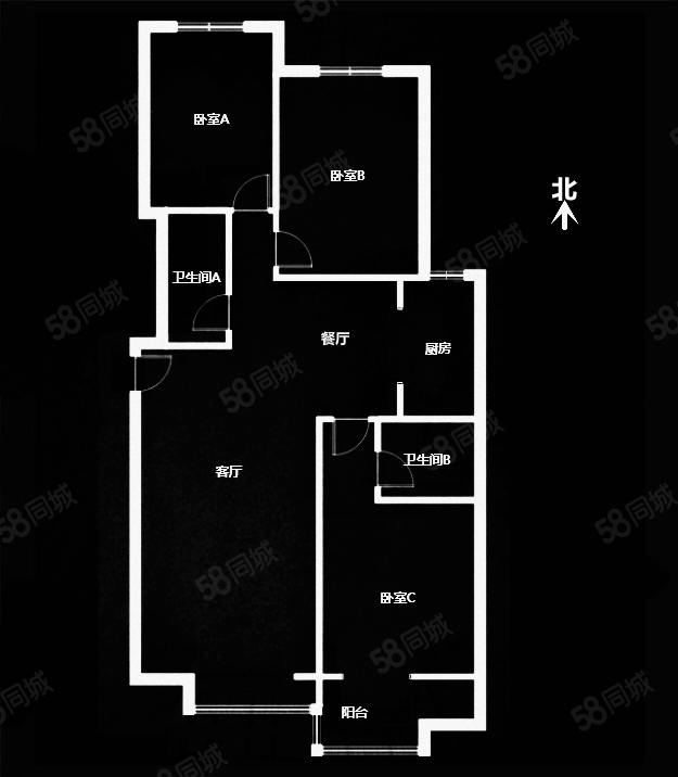 藏龙福地3室2厅2卫144.86㎡南北199万