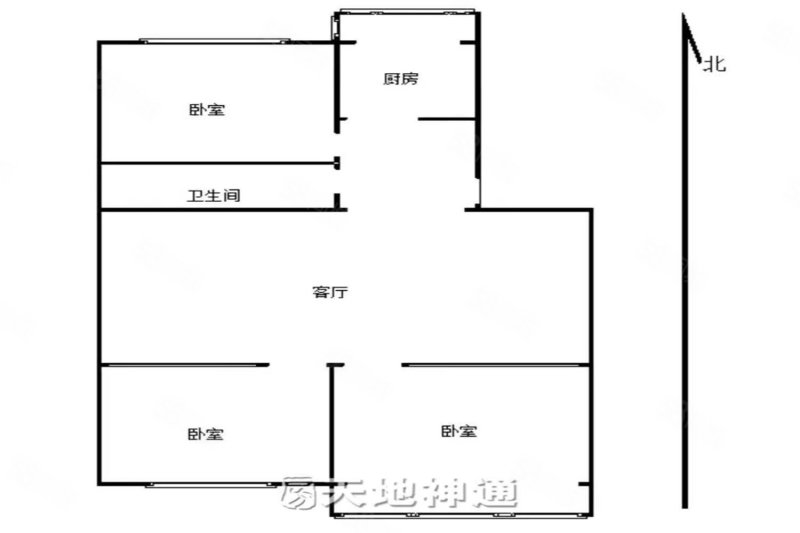 杨家园3室1厅1卫72.09㎡南北185万