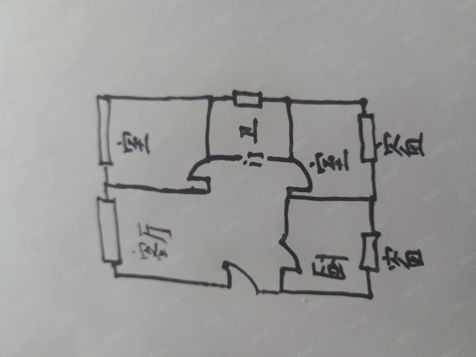 盛苑小区2室1厅1卫98㎡南北63万