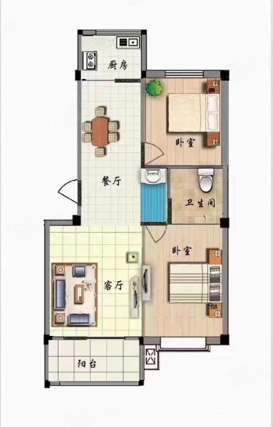 南苑小区2室2厅1卫105㎡南北59万