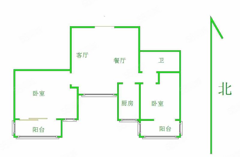 九璟台2室2厅1卫90㎡南北67万