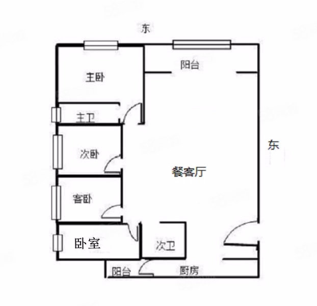 广福城(1期)3室2厅2卫133.82㎡西南140万