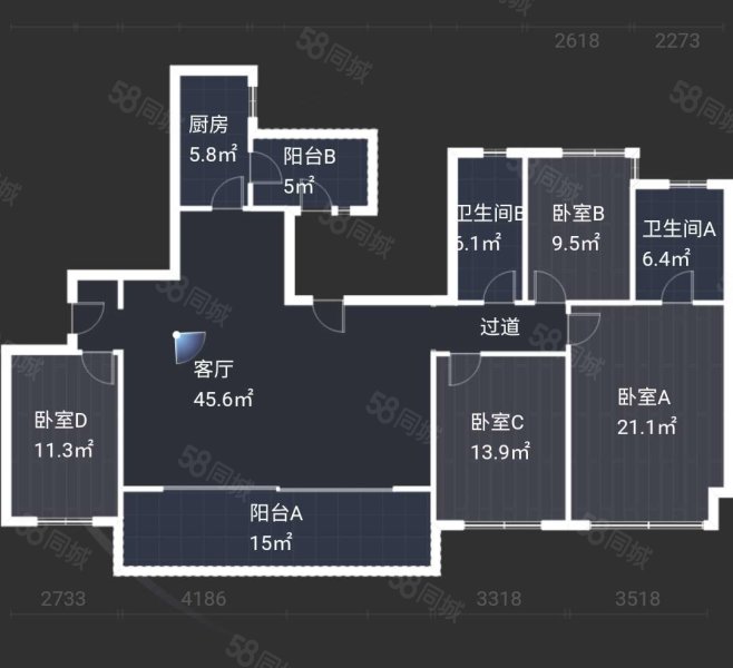 远大中央公园4室2厅2卫168㎡东380万