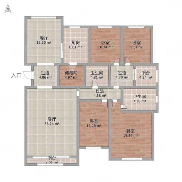 花灯团住宿区4室1厅2卫125㎡南55万