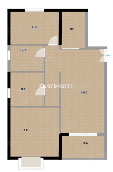 鼎峰尚境3室2厅1卫90.09㎡南北205万