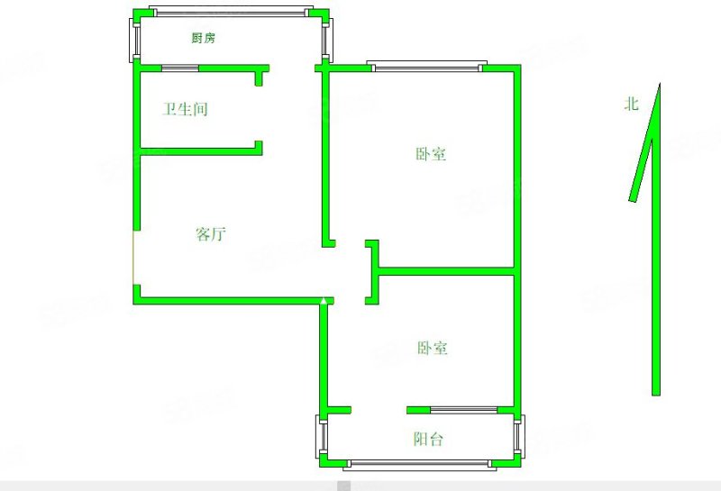 青年路幼儿园宿舍2室1厅1卫55㎡南北30万