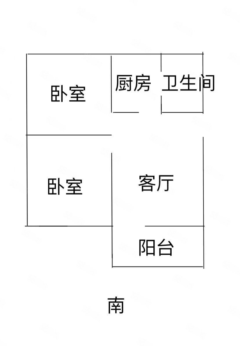 荷花小区2室1厅1卫57.58㎡南89万