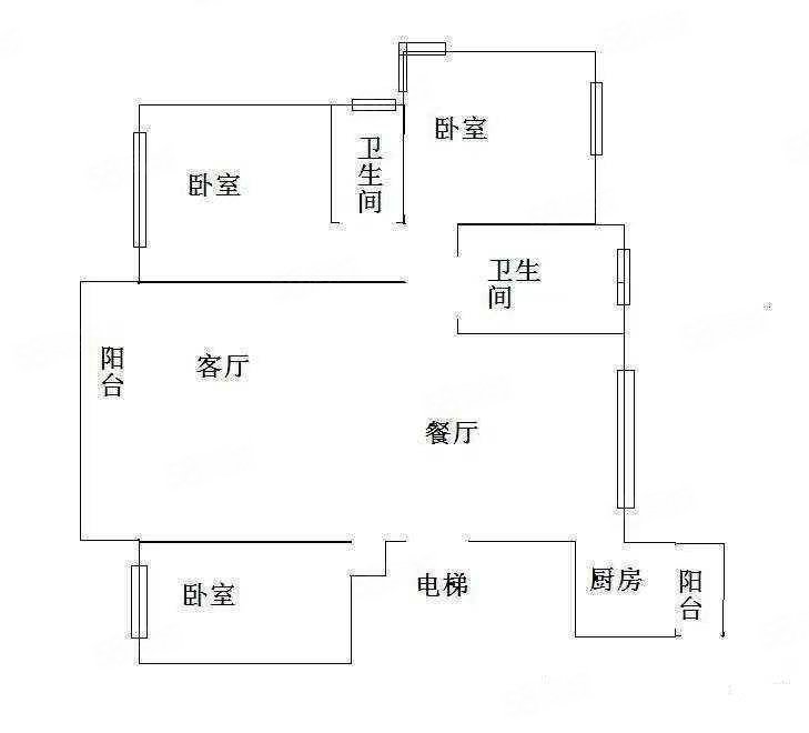 龙大名仕学府3室2厅2卫116㎡南北69万