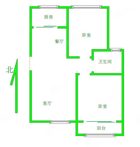 秀兰城市美地2室2厅1卫93.49㎡南北65万