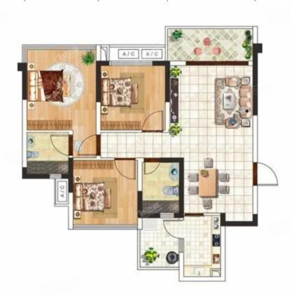 阳光云麓 新装从未入住 精装3室2厅2卫 户型方正,阳光云麓-广元58同城