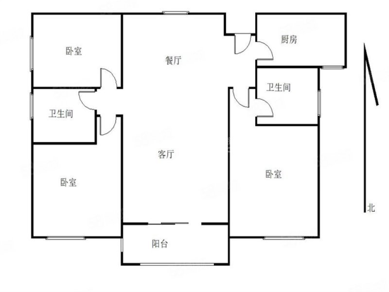 康居外滩3室2厅2卫108㎡东83万