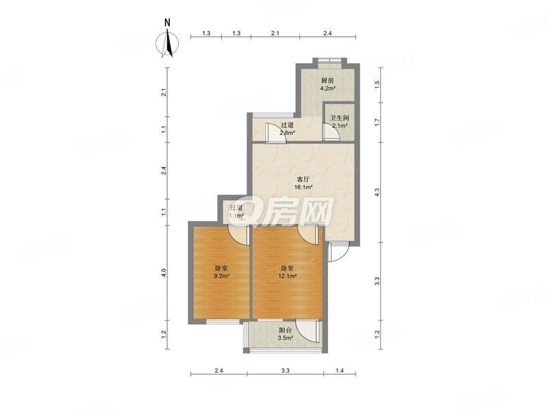 安庆路145号小区2室1厅1卫65㎡南北210万