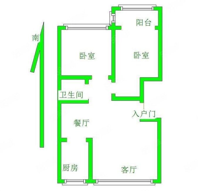 张庄鑫苑2室2厅1卫90㎡南北54万