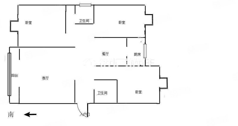 阳光小区(临渭)3室2厅2卫137㎡南北80万