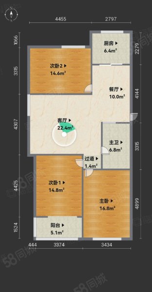 永宁小区3室2厅1卫112㎡南北115万