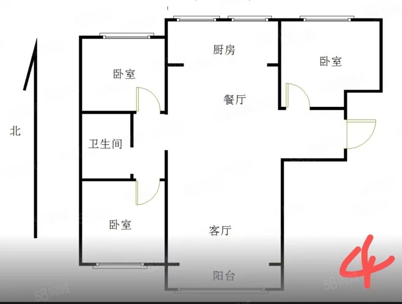 豪景嘉园3室2厅1卫128.8㎡南北85万