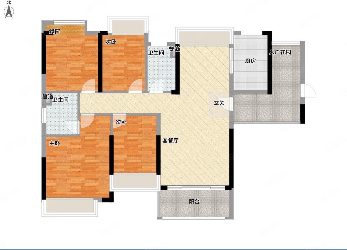 敏捷城二期 奥小颂德 电梯高层毛坯四房 有入户花园,敏捷城二期-肇庆