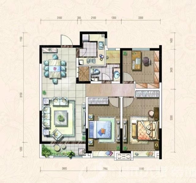 安普翡丽云邸3室2厅2卫125㎡南北57.8万