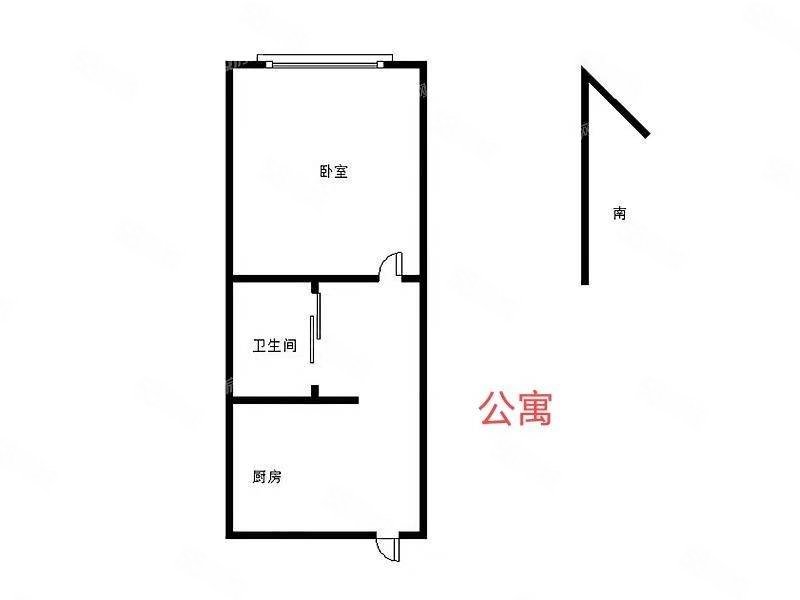 宇润大厦1室1厅1卫50㎡南北18万