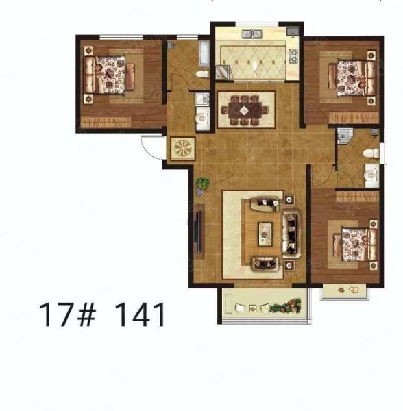 西河苑小区3室2厅1卫114㎡北80万