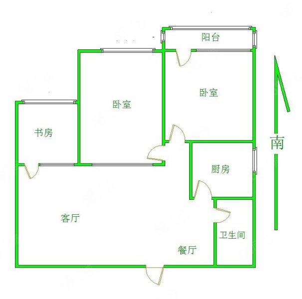 金域蓝湾2室2厅1卫105㎡南北44万