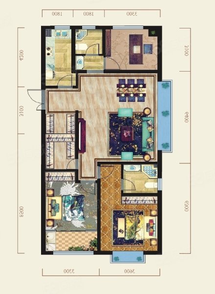 帅户型 南北通透 全明精装 大客厅 即买即住恒信天悦,恒信天悦(潍坊)