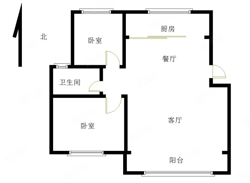 天泰公园壹号2室2厅1卫84.76㎡南55.6万