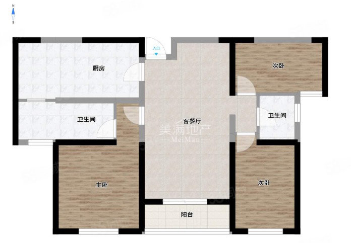 诚城常青藤3室2厅2卫118㎡南北81万