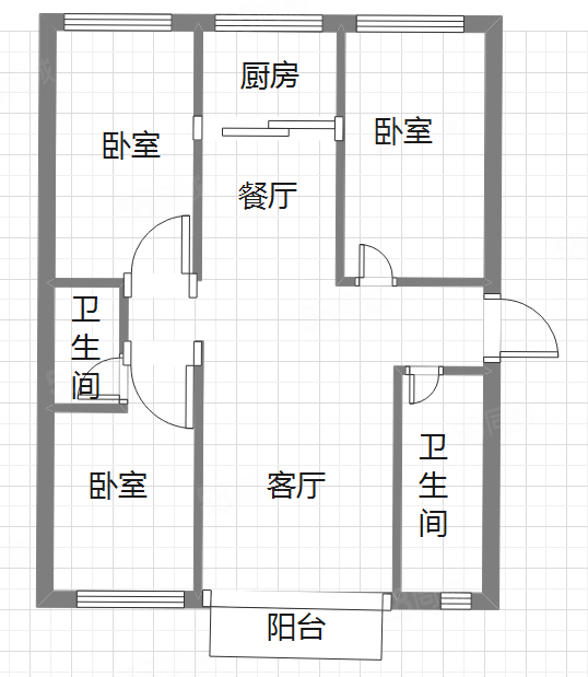 绿城国际3室2厅2卫125㎡南69万