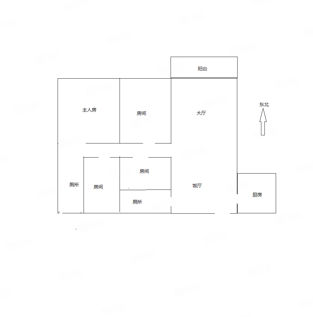 翠岗花园4室2厅2卫128㎡南北88万