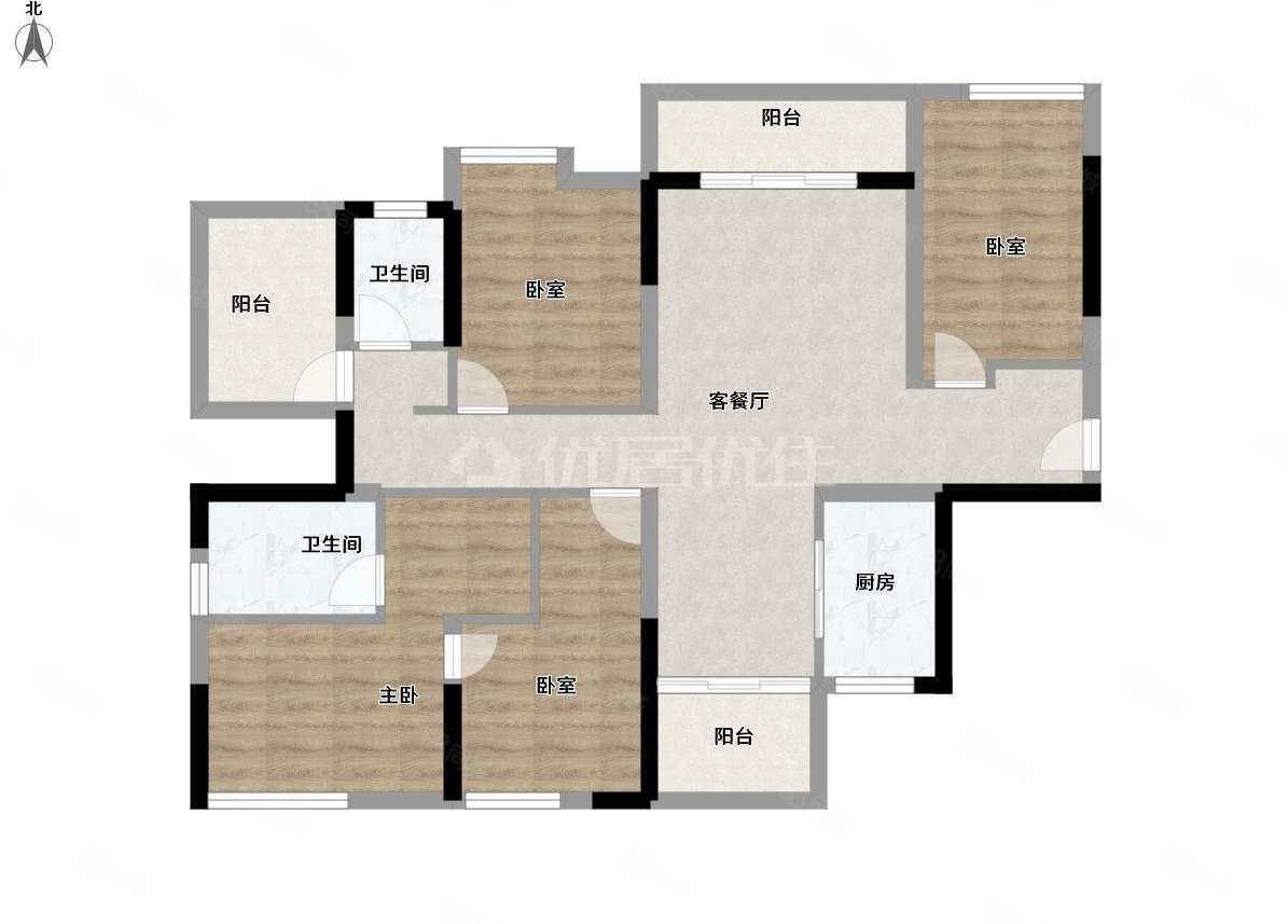 保利冠江墅4室2厅2卫128.32㎡南235万