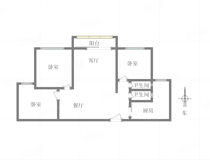 中昂嘉御湾3室2厅2卫89㎡西107万