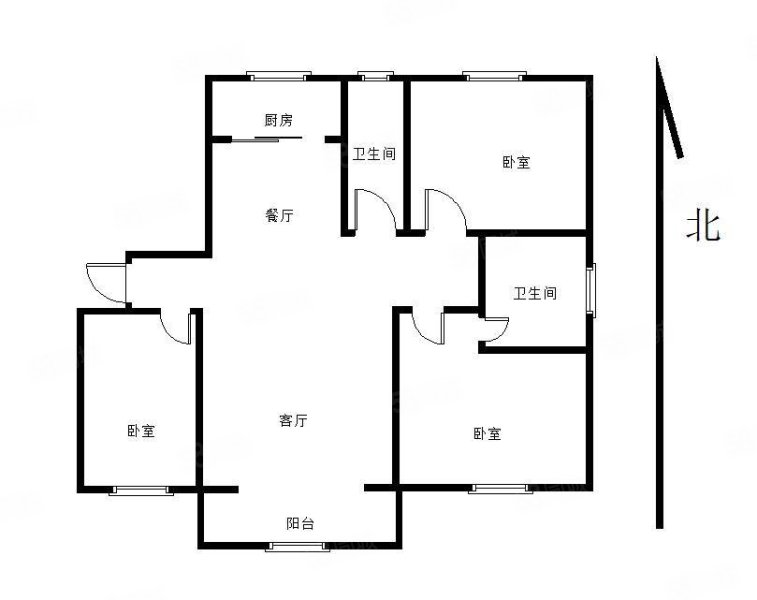 学府名都3室2厅2卫125㎡南北67万