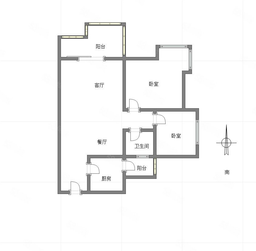 骏逸江南2室2厅1卫81㎡南北70万