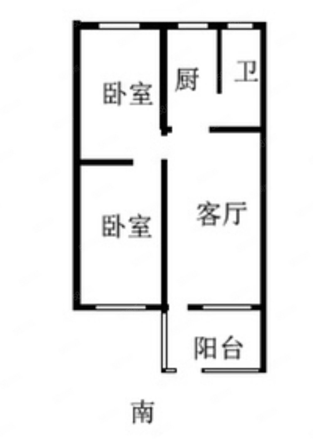 华颖花园2室1厅1卫51㎡南170万