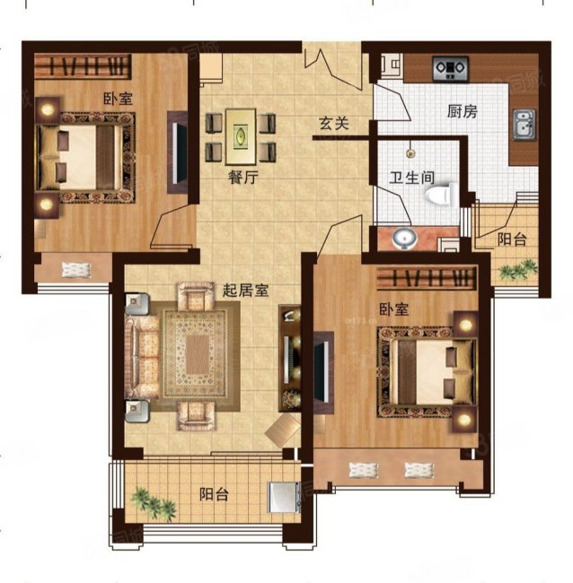 盛德和谐家园2室2厅1卫95.87㎡南39万