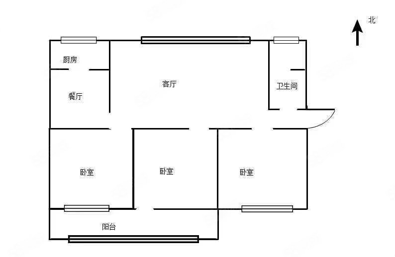 冠华名门国际3室2厅1卫117.09㎡南北86.8万