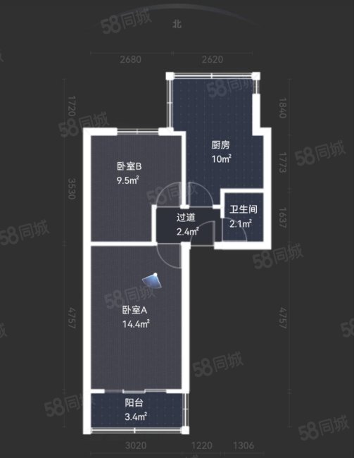 电建社区2室1厅1卫50㎡南北47.1万