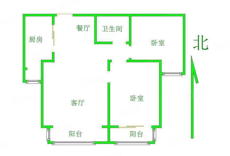 源盛嘉禾B区2室2厅1卫99.29㎡南110.5万