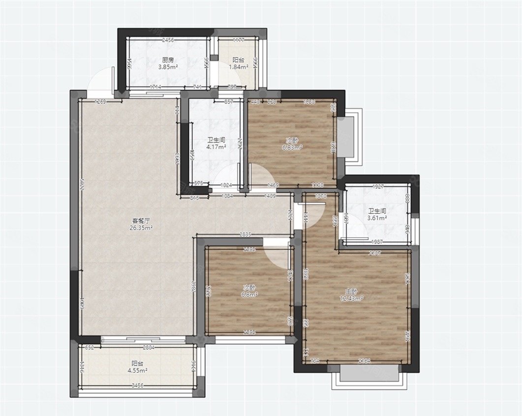 新出房源天誉半岛毛坯三房88万地铁口江景万达茂