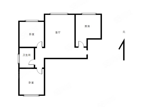 方美小区2室2厅1卫107.78㎡南北45万