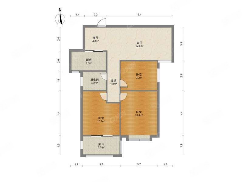 鸿兴苑3室2厅1卫90.99㎡南115万