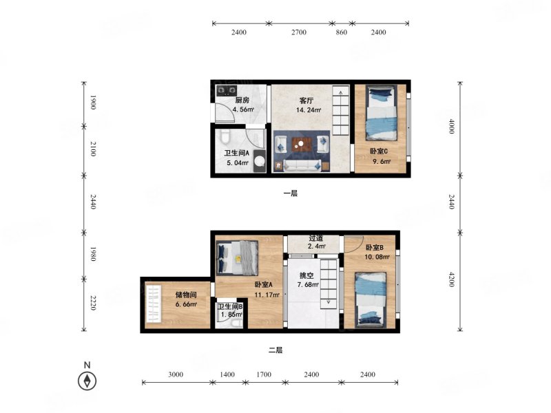 玲珑府(商住楼)3室1厅2卫48.09㎡东115万