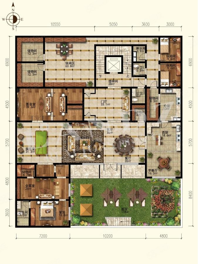 九章別墅5室11廳7衛(wèi)959.92㎡東4950萬