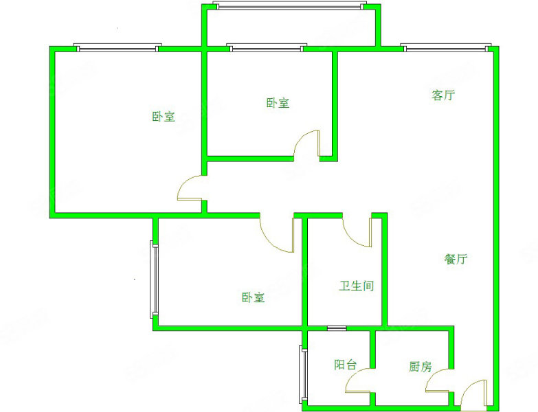 四川成都新都大丰北新国际南北方向3室2厅1卫88㎡总价115万