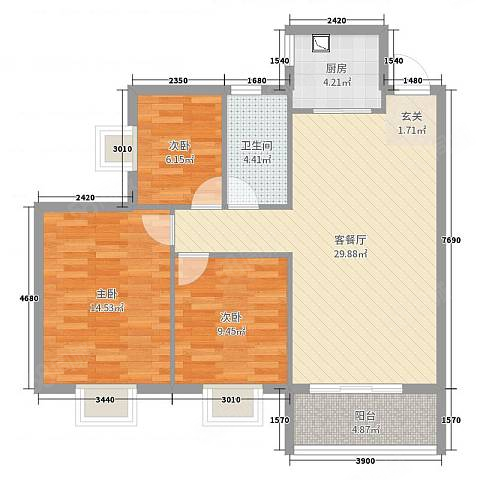 北美城市花园3室2厅1卫120㎡南北42万