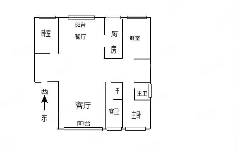 彝海大城3室2厅2卫122㎡南北56万