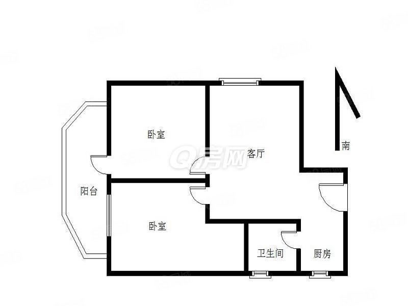 金城大厦(罗湖)2室1厅1卫44.42㎡南北185万